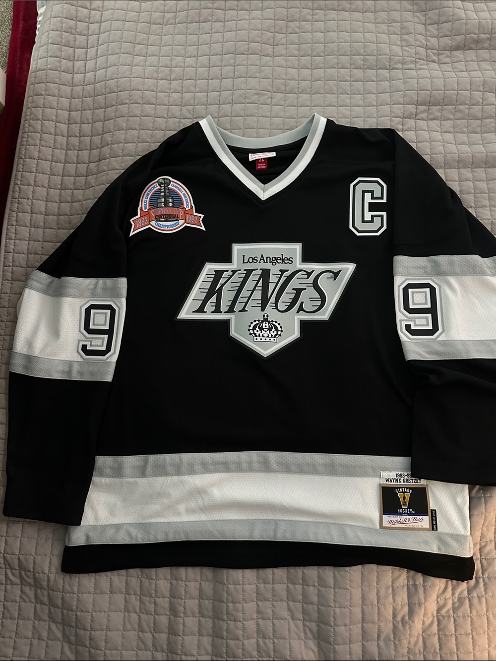 Mitchell & Ness White Vintage Hockey Jersey Label — Wayne Gretzky 1992-93